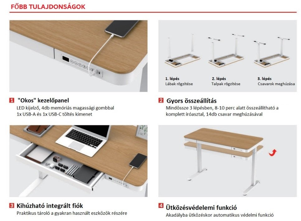 HOME OFFICE POWERDESK paraméterek