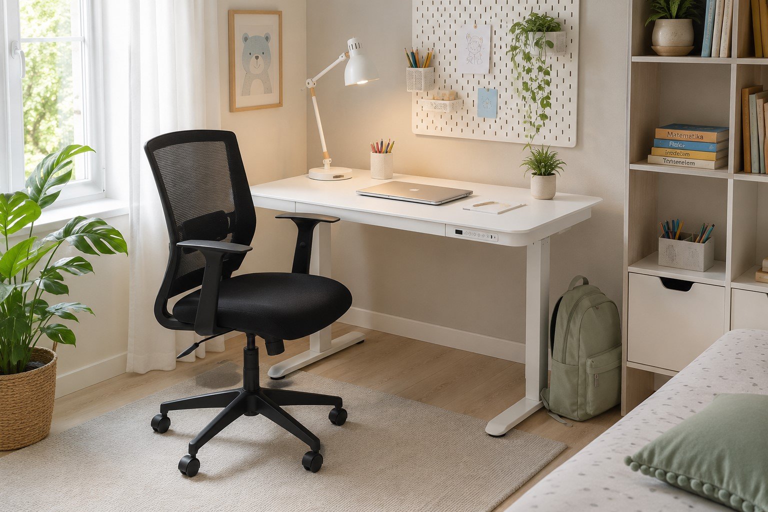Home Office PowerDesk (fehér) + NEVADA forgószék - Image 2